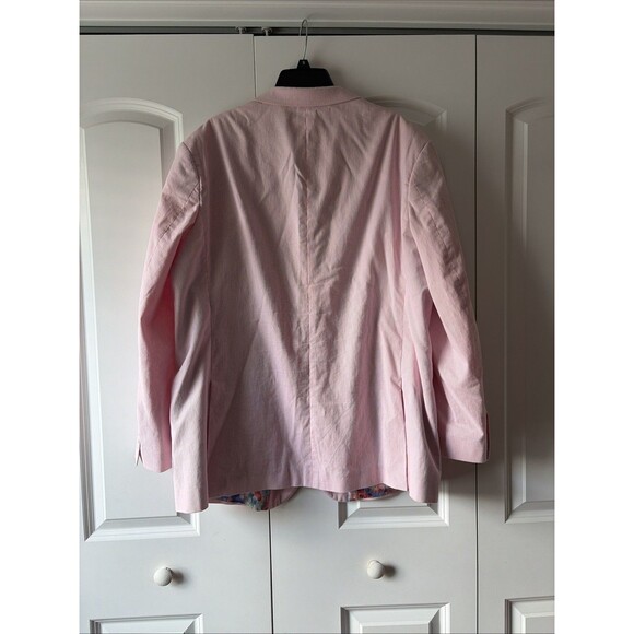 Alan Flusser Pink Pinstripe  Cotton Lightweight Sportcoat Blazer XL - Picture 4 of 6